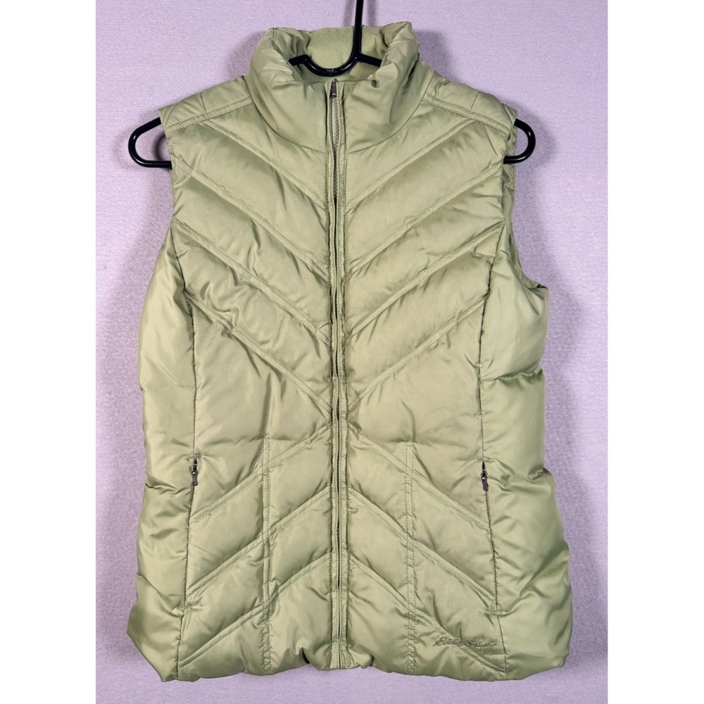 Eddie Bauer Women's Premium Goose Down Puffer Vest - Green - Size S - VGUC